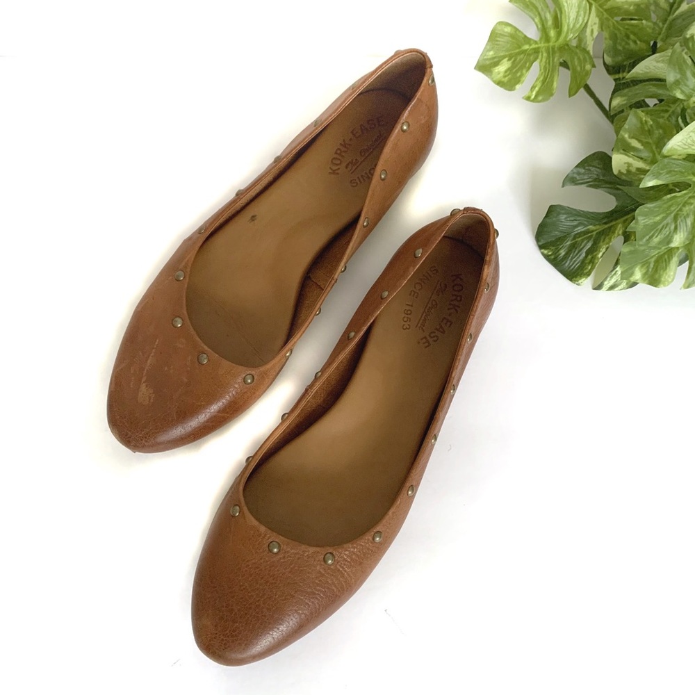 Kork Ease | Cognac Studded Violette Ballet Flats